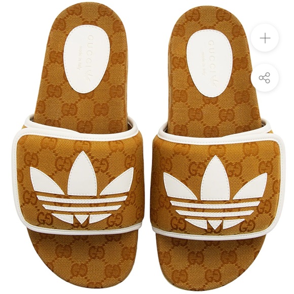 💯❤️ Brand New Gucci x Adidas GG Canvas Platform Slides - Size 9 / 39 - Picture 14 of 15
